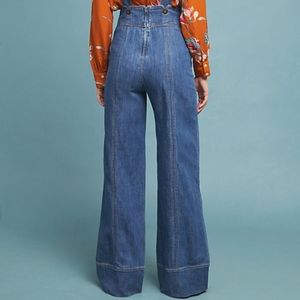 pilcro bibbed denim jumpsuit